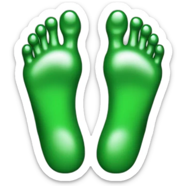 Feet with green varnish sticker