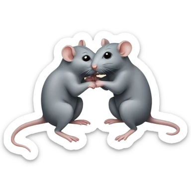 Two rats hugging sticker