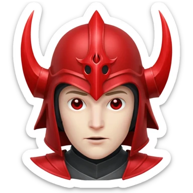 mystic knight with full face helmet and has he has red eldricth powers sticker