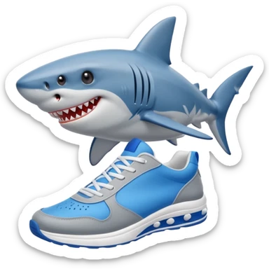 Tiburon con zapatillas sticker