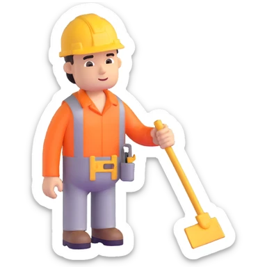 builder constructing himself, self-creation sticker