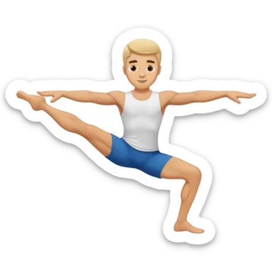 White male doing the full splits  sticker