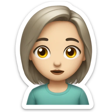 Una cariata triste con unas x en los ojos y humo de su boca sticker