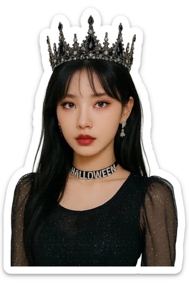 halloween kpop idol crown, sparkly and trendy, remove background sticker