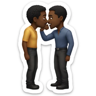 2 visibly gay black men kissing sticker