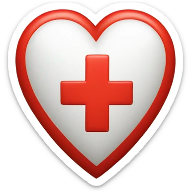 Red Cross in the heart  sticker