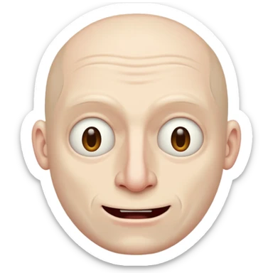 Creepy man with big mouth and no nose and ears no nise sticker