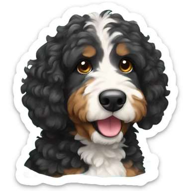 Bernedoodle in swimming suit sticker