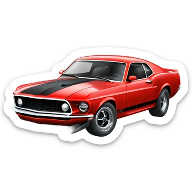 1969 mach 1 ford mustang in red sticker