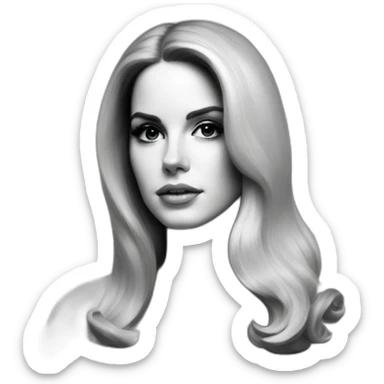 Lana Del Rey “Ultraviolence” letter emoji in black and white. Only text. sticker