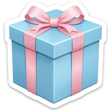 pastel colored gift box with ribbon, soft pastel colors sticker