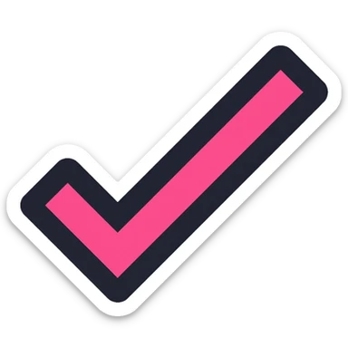 hot pink checkmark sticker