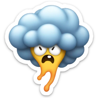Emoji With A Fart Cloud sticker