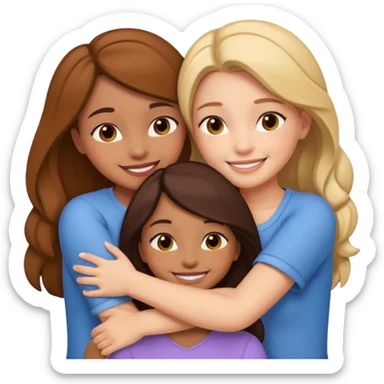 Girls hugging each other sticker