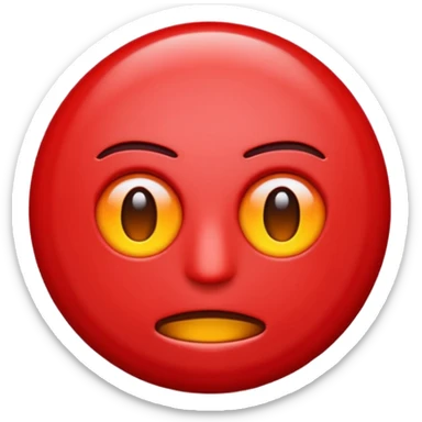 Urgent red alert emoji, glowing red, strong contrast, simple emoji design. sticker