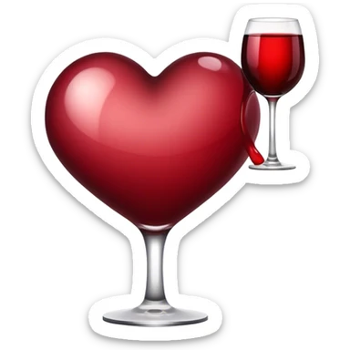 wine red heart  sticker