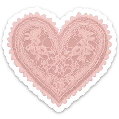 valentine’s day pink lace heart sticker