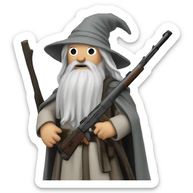 Gandalf with an ak47 sticker
