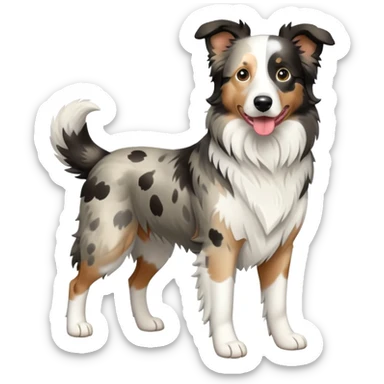 Merle Border Collie dog full body sticker
