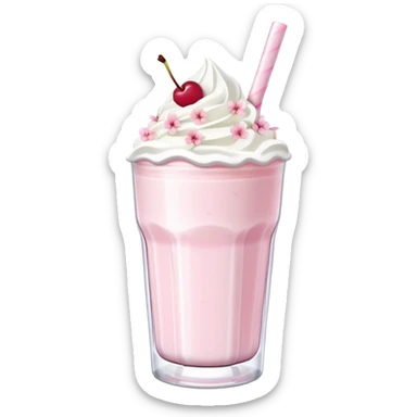 Cute Pastel pink and white Cherry Blossom Sakura Milkshake sticker