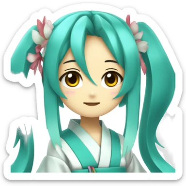 hatsune miku as a miko sticker