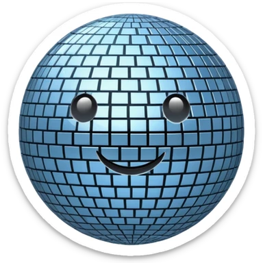disco ball moon sticker