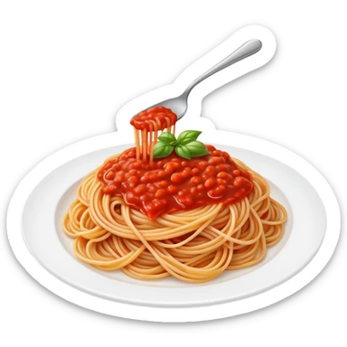 plate of spaghetti with tomato sauce sticker