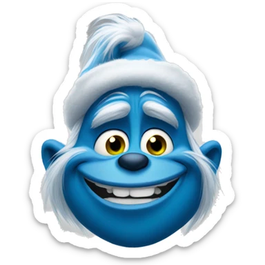 a blue grinch smirking sticker