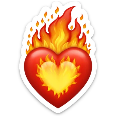 Cœur en feu sticker