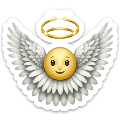 a dandelion with a halo and wings sticker