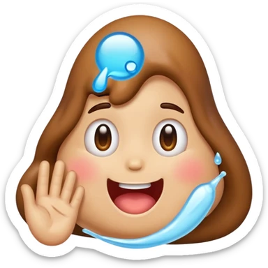 merged emoji combining poop emoji, OK hand emoji with light skin tone, and face with tears of joy emoji, all recognizable features clearly visible sticker