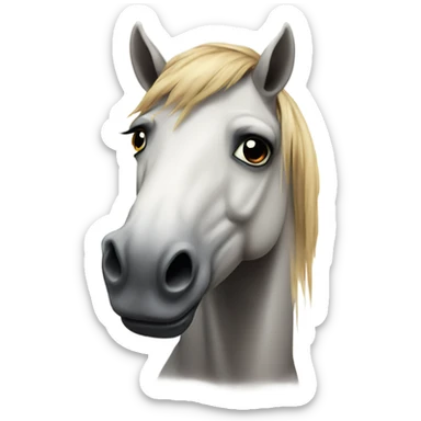 Sad horse with tear coming out of eye sticker