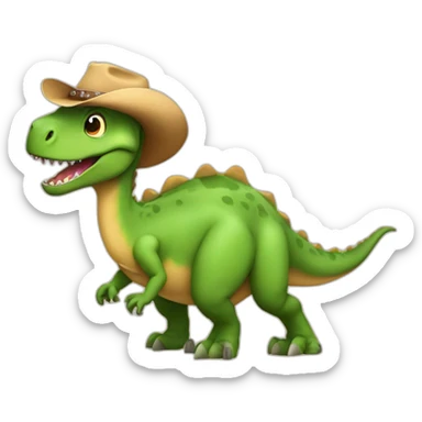 dinosaur wearing a cowboy hat sticker