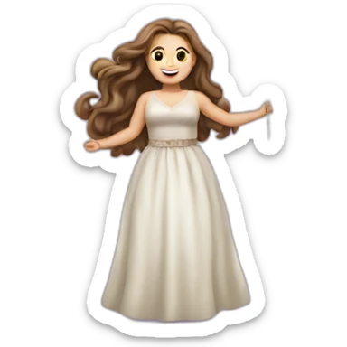 Long hair Fat girl celebrating birthday sticker