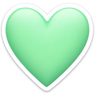 Pastel green heart sticker