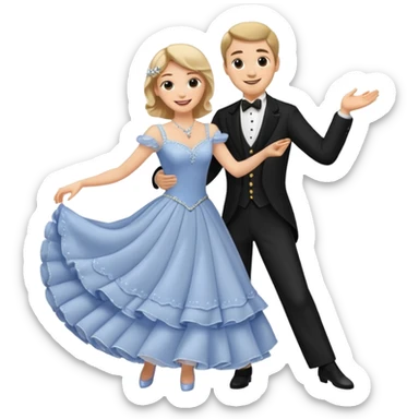 A couple dancing a waltz. sticker