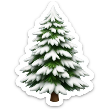  actual white fir christmas tree isolated.  sticker