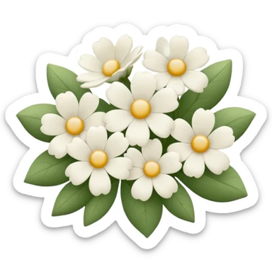 White flowers sticker