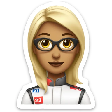 Woman driving racer car sticker