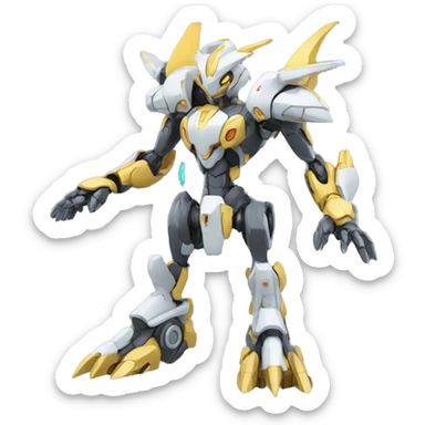 a Futuristic Mechanical Pokémon-Medabot-Dragon full body sticker
