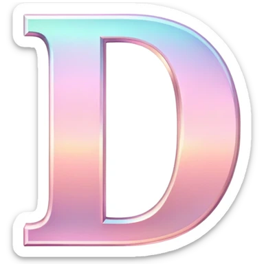 Iridescent pastel pink Font setting icon with letter D sticker