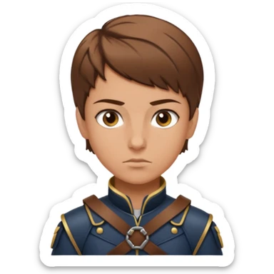 A young legionnaire with short hair, leather straps, and determined focused eyes.
 sticker