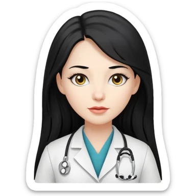  female long haired hotel doctor sticker
