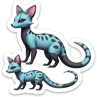  pastel white Salandit-Umbreon-Genet-Noivern-Civet-Hybrid (Full body) sticker