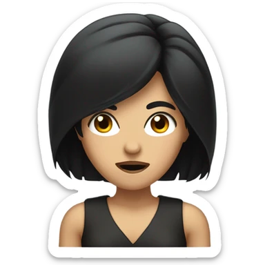 Ç A wheat-skinned woman with black hair, extremely angry sticker