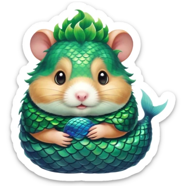 mermaid hamster sticker