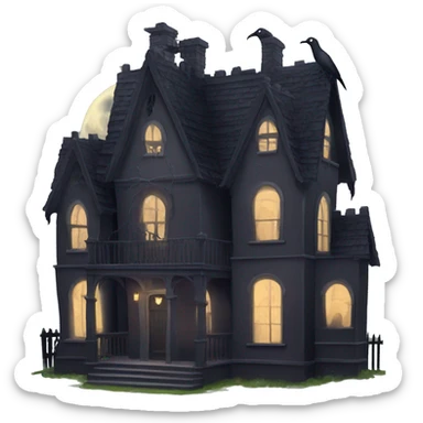 Nevermore Academy. Haunted Addams house.  sticker