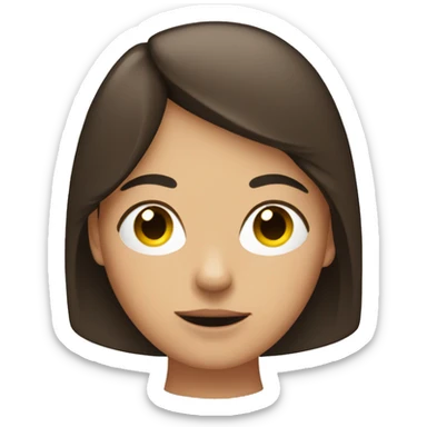 Brunette girl, with decision bubble above her head sticker