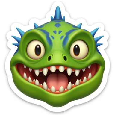 generate an image of murloc open his mouth sticker