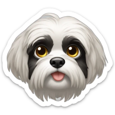 Shitzu, preta e branca, mancha preta em somente um dos olhos sticker